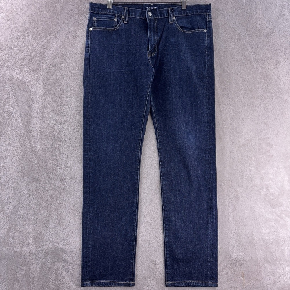 S.M.N Denim Jeans Mens Size 36x29 Blue Dark‎ Wash The Finn Tapered Slim Stretch